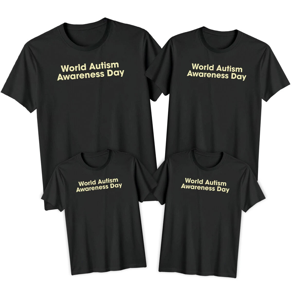 Family Simple Text Autism Awareness Day T-Shirt Tee Spectrum Acceptance #AD