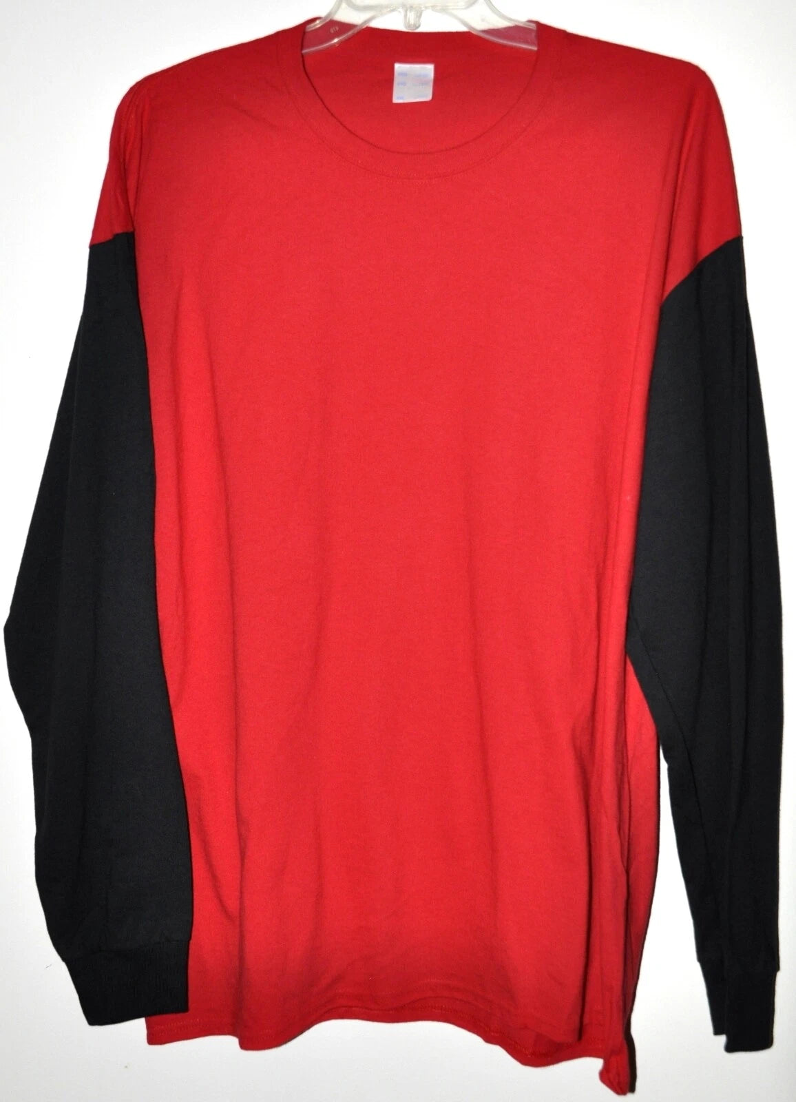Long Sleeve Tee Soft Knit Color Block Red With Black Sleeves Men's Size 3XL NWOT