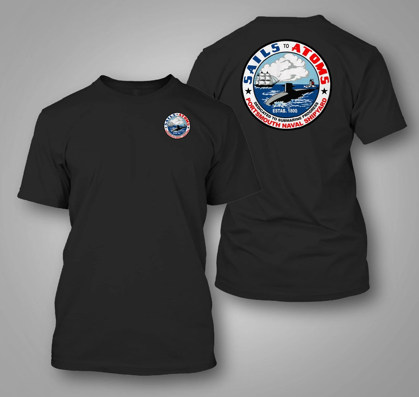 Portsmouth Naval Shipyard U.S. Navy Yard- Custom front and back tee
