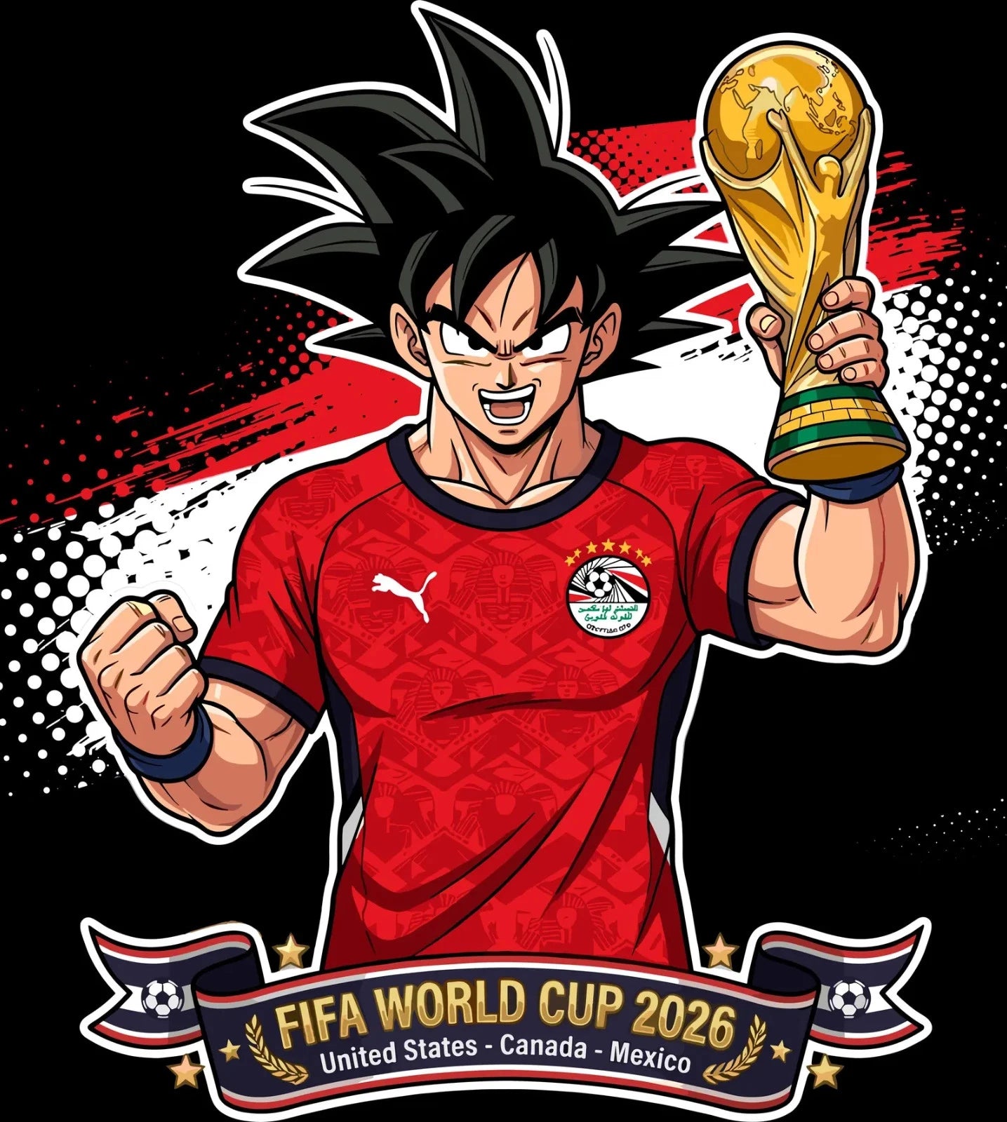egypt World Cup Football DTF Iron On Heat Transfer Unisex Soccer T shirt