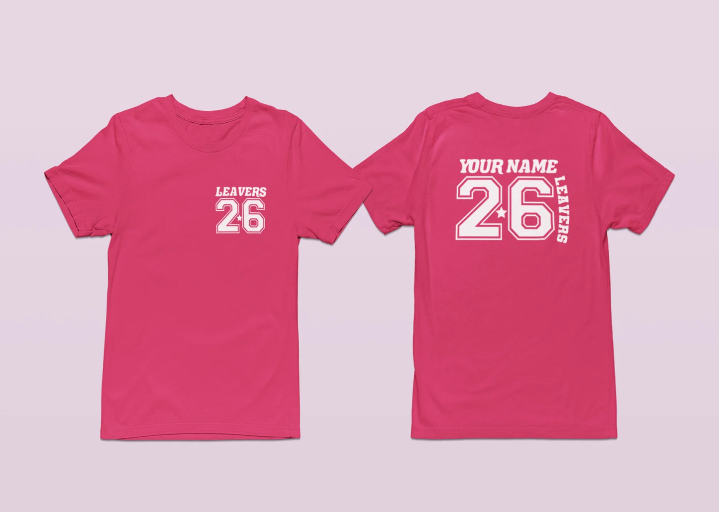 Personalised Custom Leavers 2026 T-Shirt Your Name School Students Party Gifts
