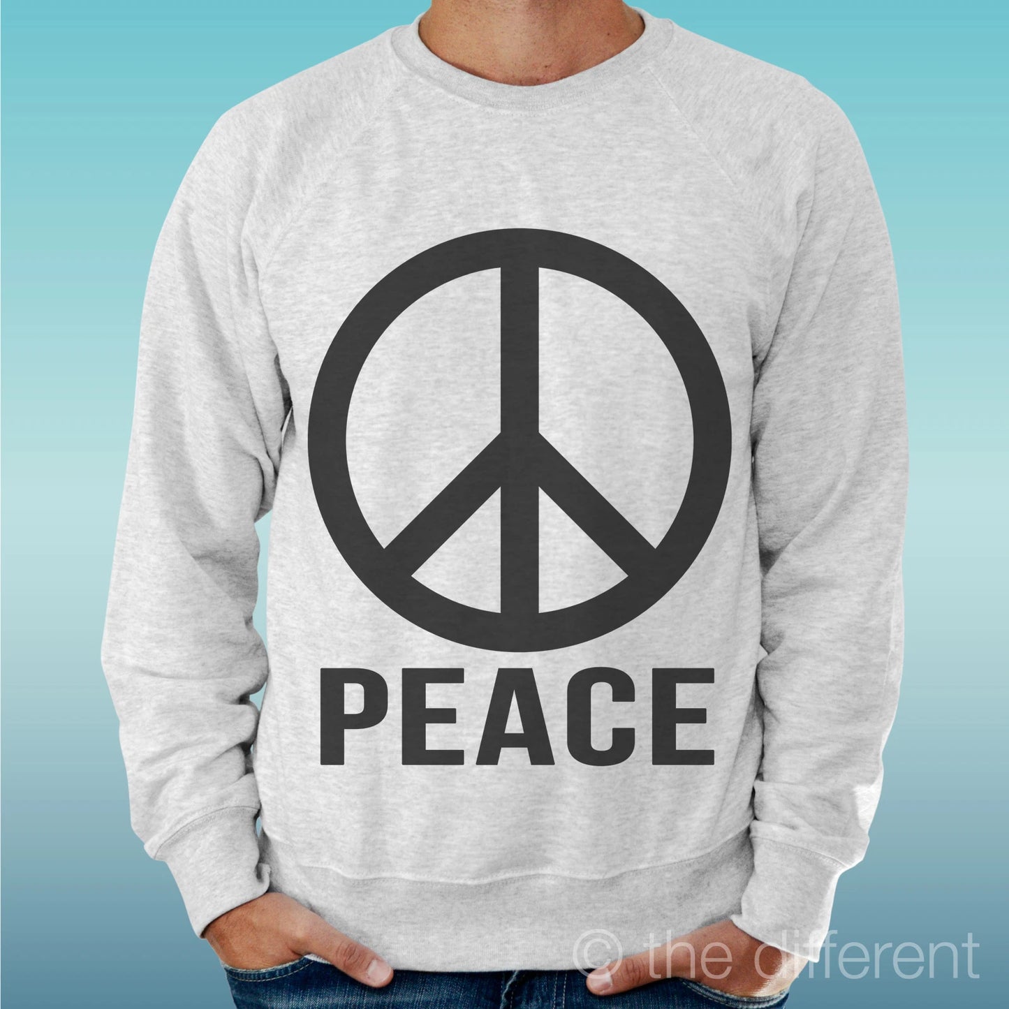 Felpa Man Light Sweater Light Grey " Peace Symbol Logo Peace "