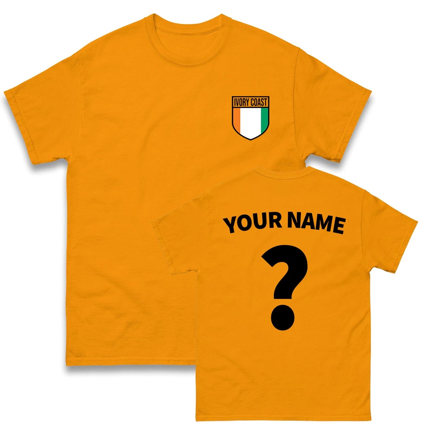 Ivory Coast Flag Badge Personalised Football T Shirt, Custom Name Number Top