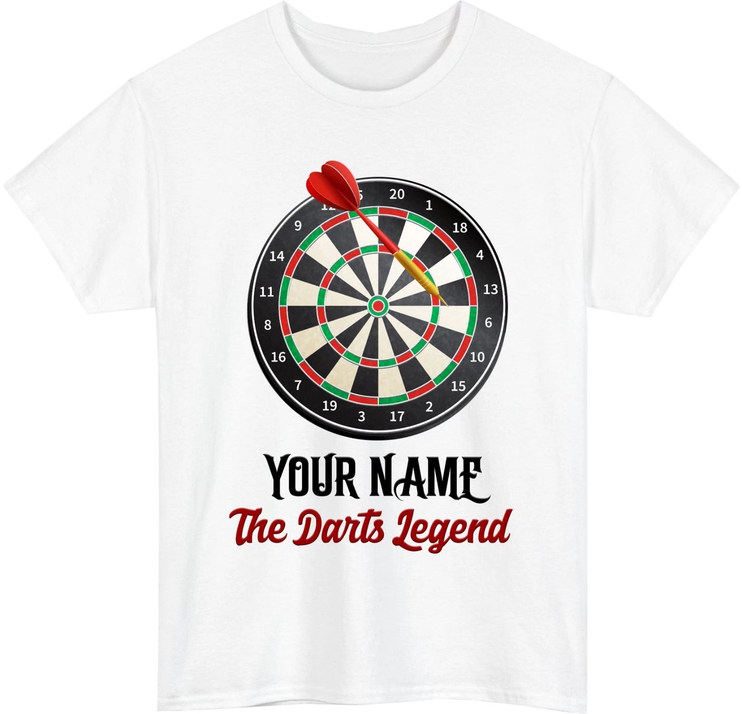 Personalized Dartboard Unisex T-Shirt - Custom Name Darts Sports Bespoke Gift