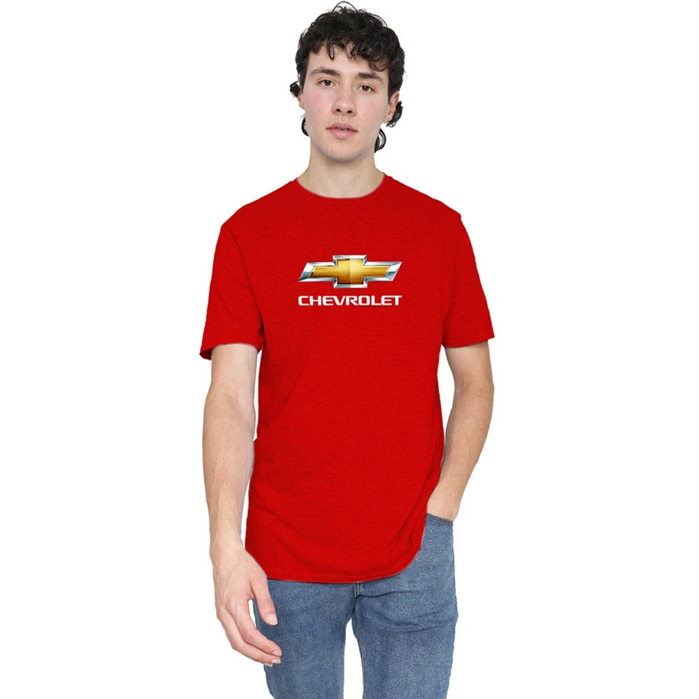 Chevrolet Chevy Bowtie Stacked T-Shirt S-3XL, Red