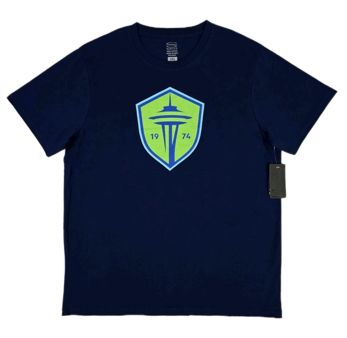 Stadium Essentials SEATTLE SOUNDERS 1974 Soccer MLS Men Navy Blue Shirt 2XL NWT