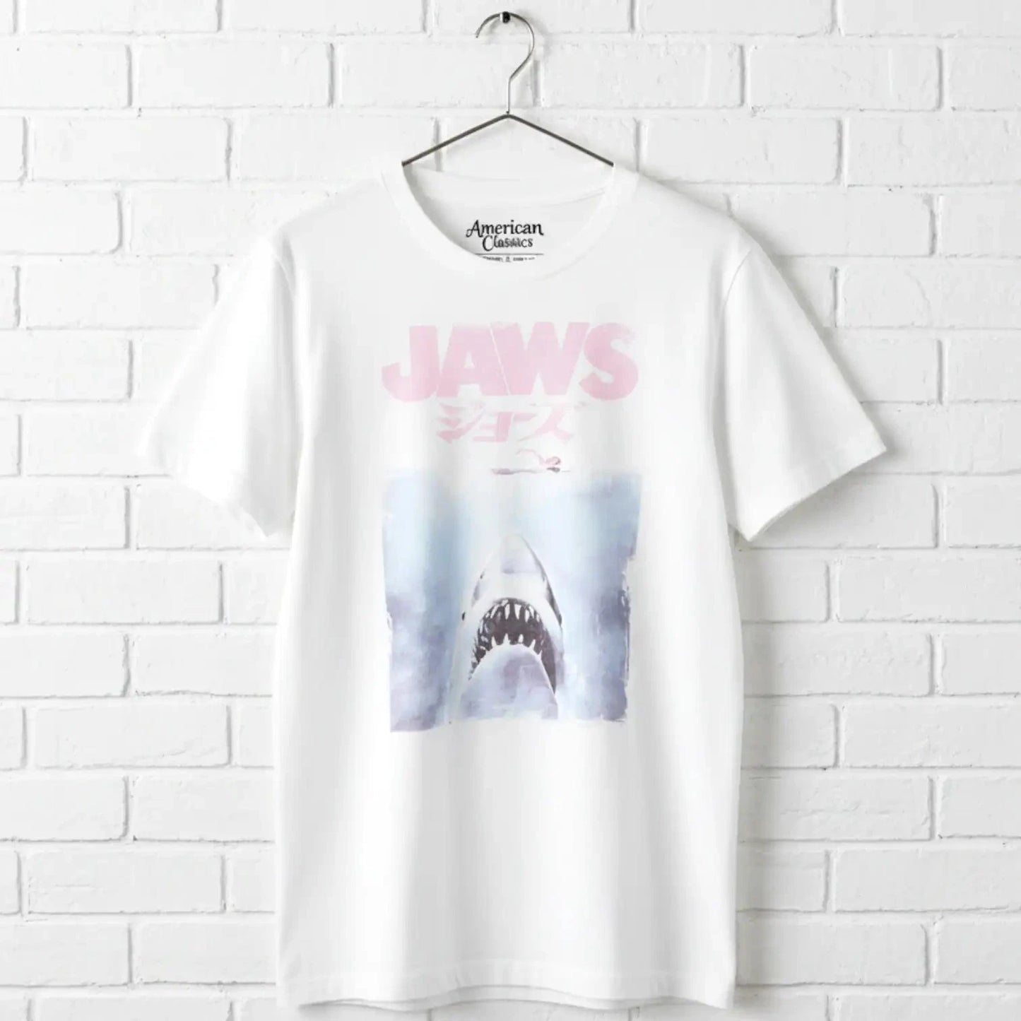 Jaws Vintage Japanese Movie Poster Men's T Shirt Japan Kanji Faded Shark Movie