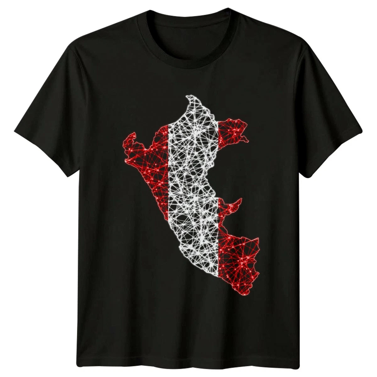 Peru Flag Mesh Map T-Shirt Peruvian Heritage Peru Birthday Gift For Him And Her