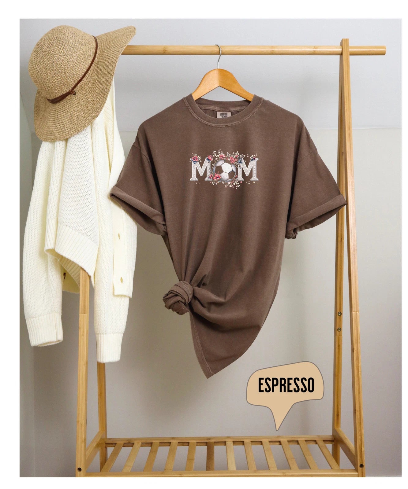 Comfort Colors Soccer Mom T-Shirt, Perfect Gift for Mother's Day, Sports mom