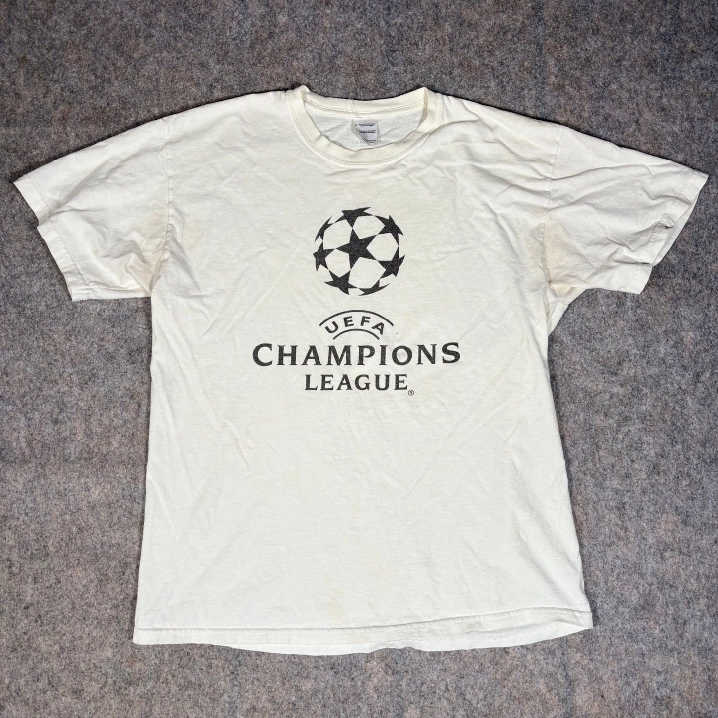 UEFA Champions League T-Shirt Mens Large White Fair Graphic Soccer Tee
