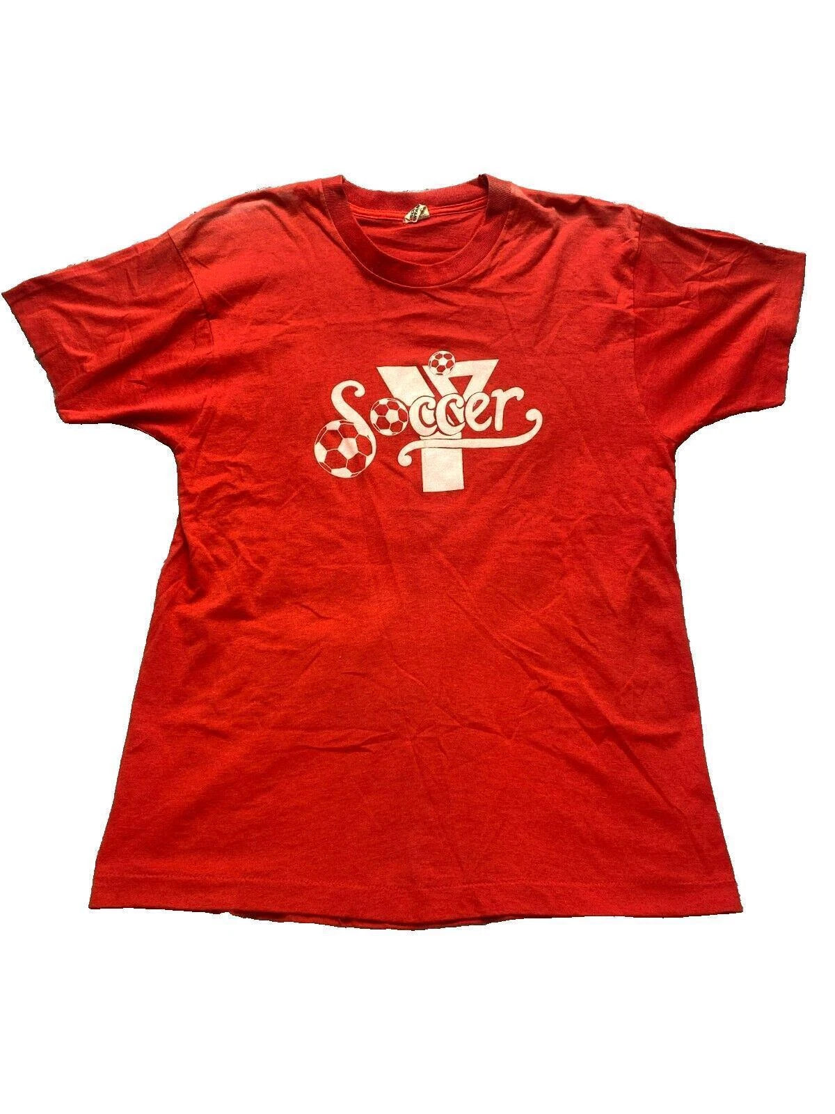 Vintage Soccer Shirt Adult Extra Large Red Y Coach Sportswear USA Made 80s Mens