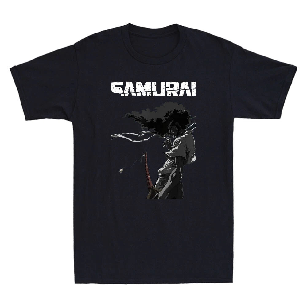 The Coolest Afro Samurai Japanese Anime Funny Cartoon Meme Vintage Men's T-Shirt