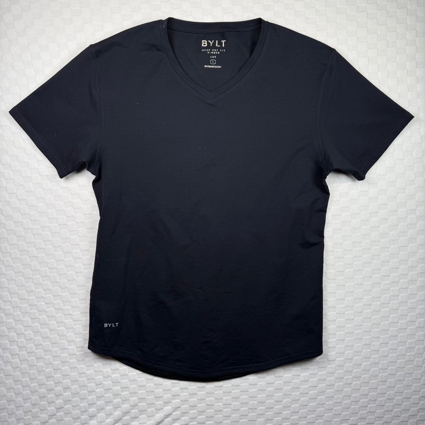 BYLT Basics Drop Cut S/S V-Neck LUX Men's Black Short Sleeve T-Shirt