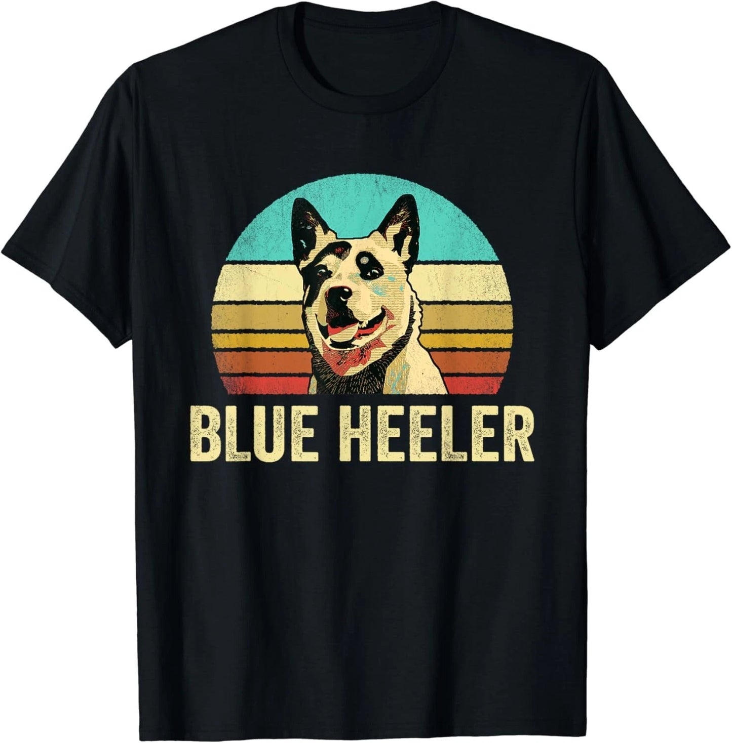 Vintage Blue Heeler Shirt Dog Sunset Gift Unisex T-Shirt