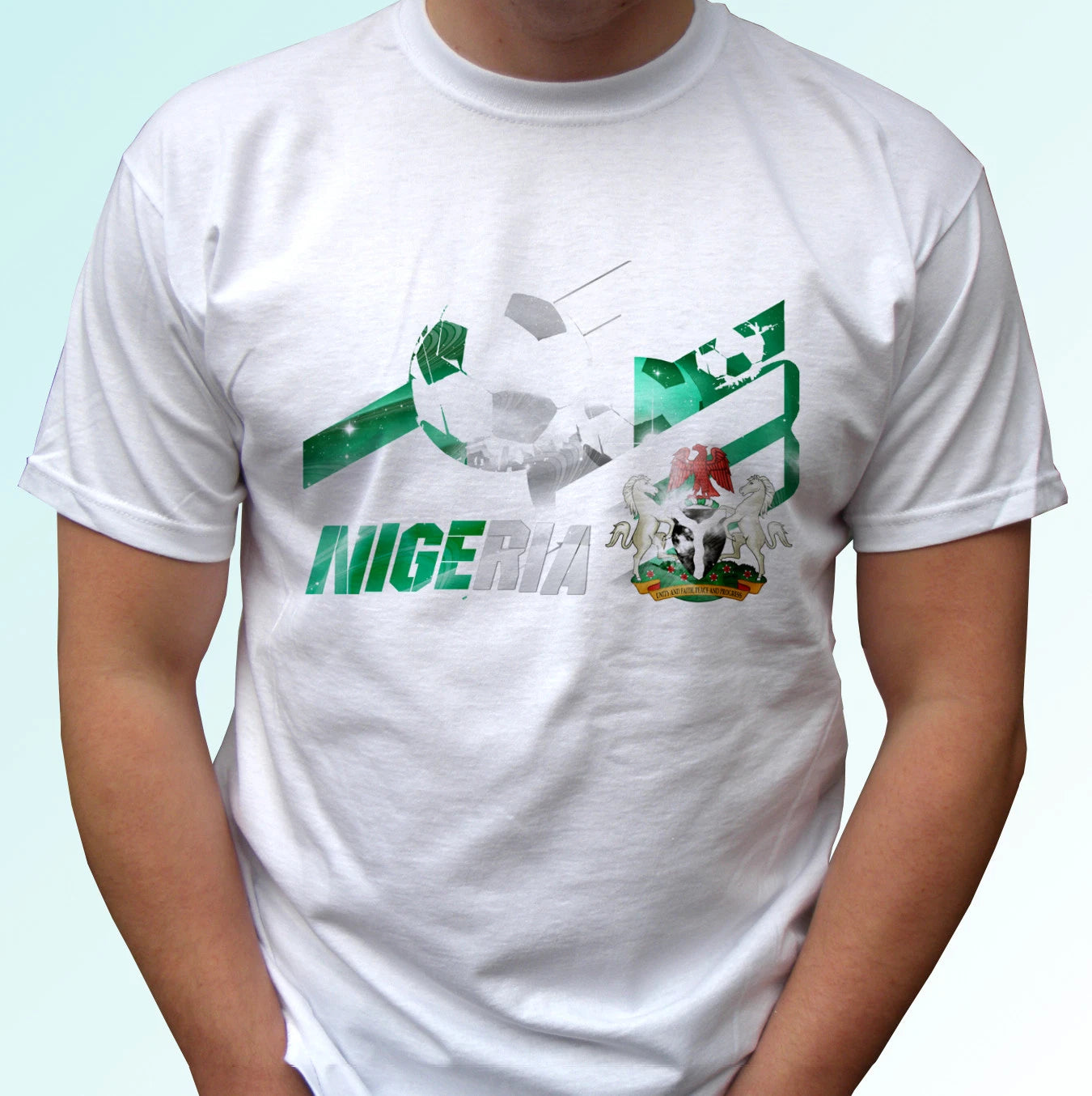 Nigeria football flag white t shirt soccer tag gift cup top tee all sizes
