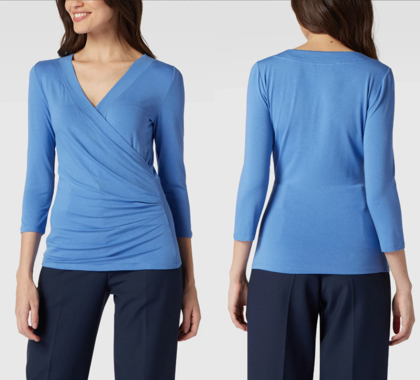 LAUREN RALPH LAUREN blouse wrap look shirt wrap blouse top shirt t-shirt tee L