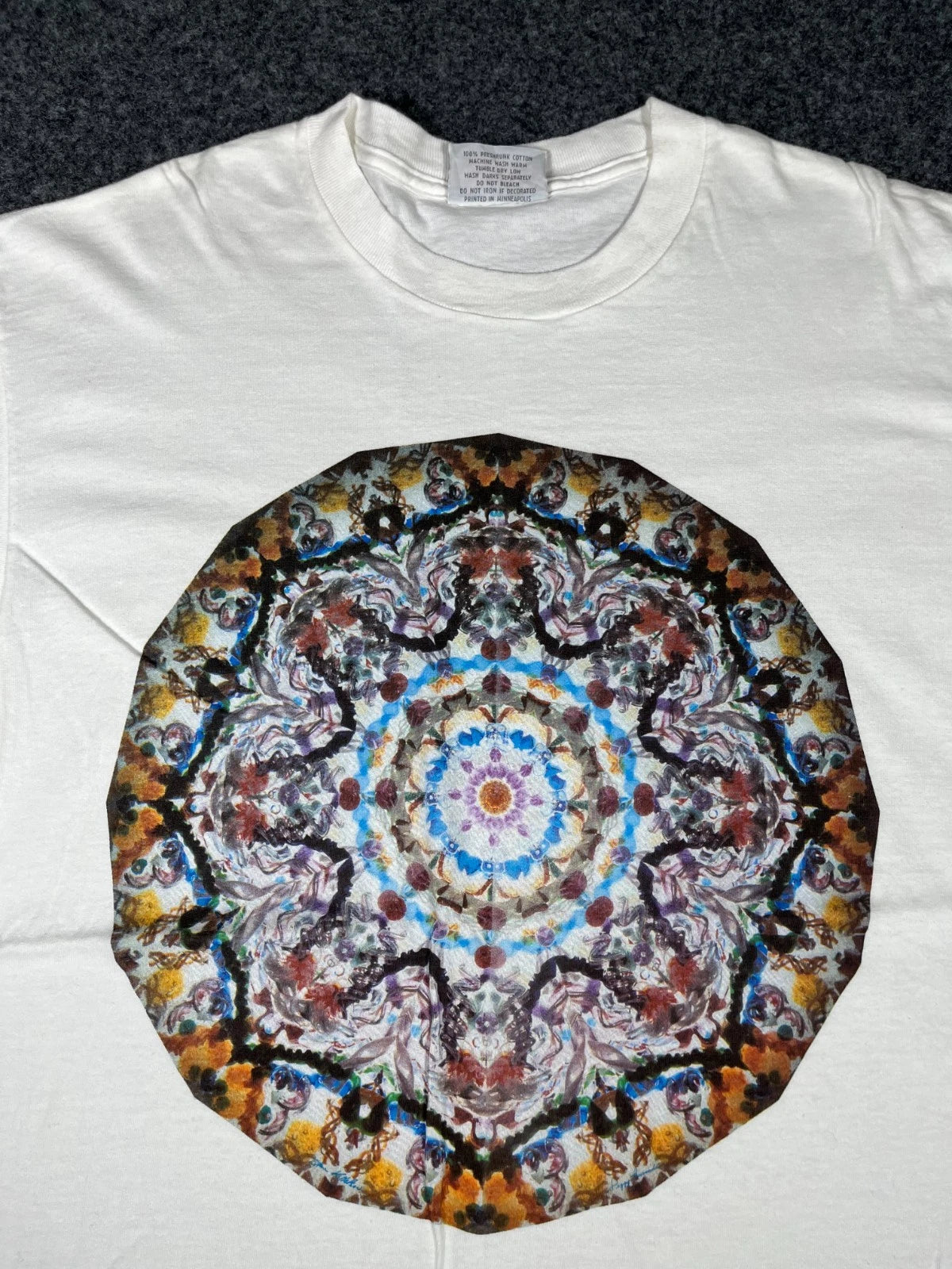 Vintage 90s Mandala Art T-Shirt White XL Retro Boho Psychedelic