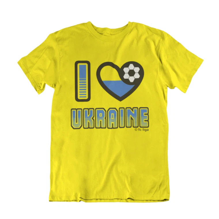 Adult or Kids I LOVE UKRAINE Football Top T-Shirt World Cup 2026 Euro cotton