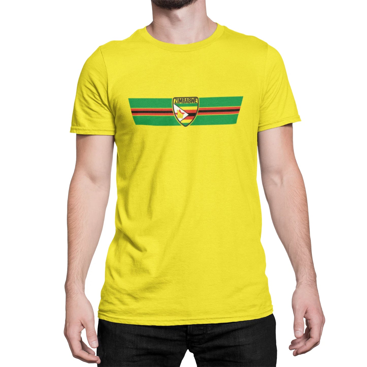 ZIMBABWE Retro Strip Mens Cotton T-Shirt Football Africa Cup Of Nations