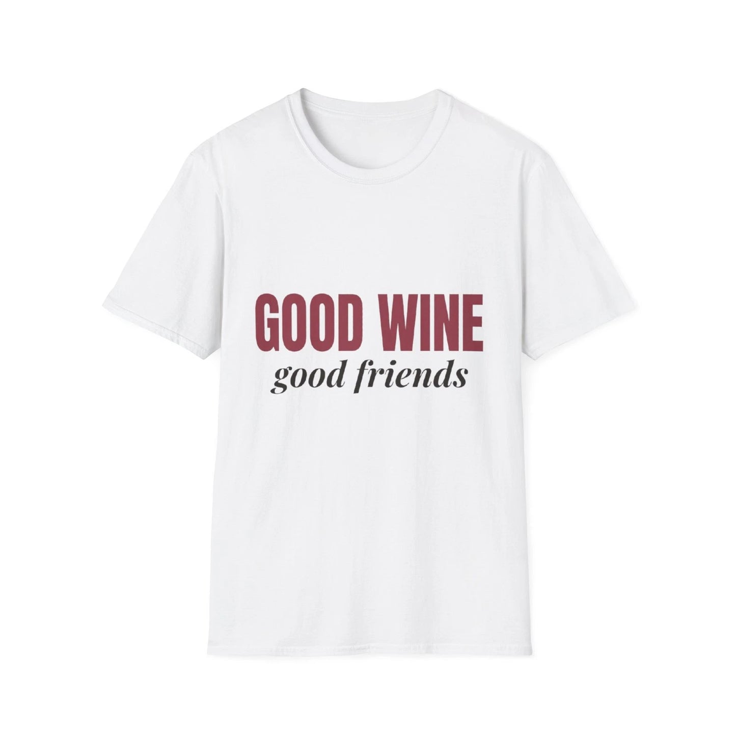 Good Wine Good Friends T Shirt Women Funny Wine Slogan Vintage Graphic Tee Gift