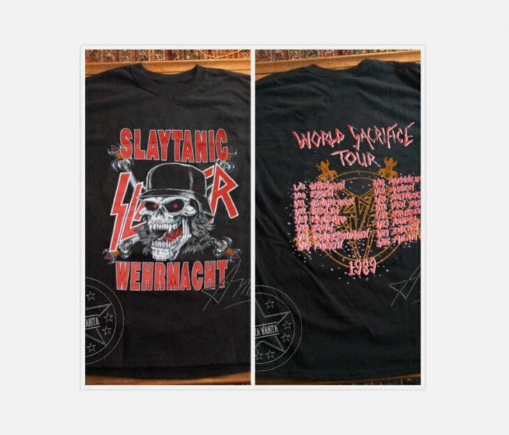 Slayer Slaytanic Wehrmacht World Tour 1989 Cotton Black Unisex T-shirt