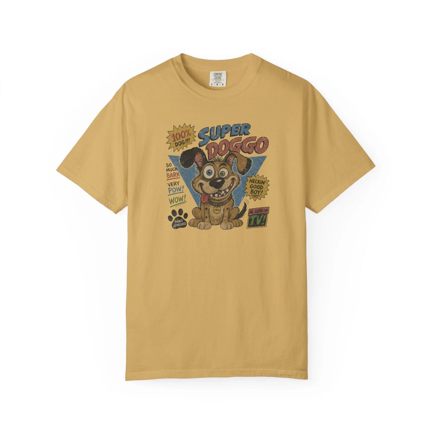 Super Doggo Comic Art T-Shirt, Retro Puppy Graphic Tee,Custom Funny Shirt,Cotton