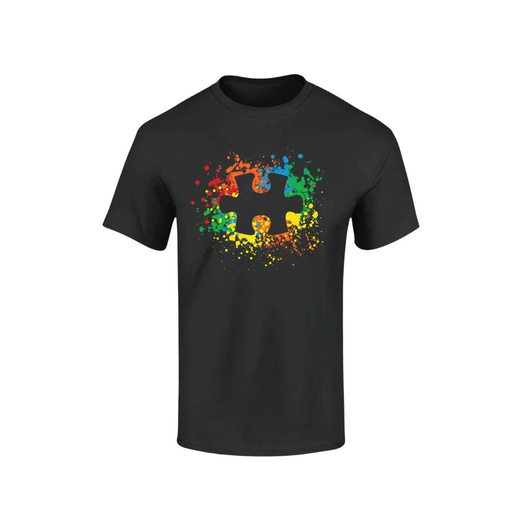 Autism Awareness Splatter Paint Puzzle Piece T-shirt Autism Shirts