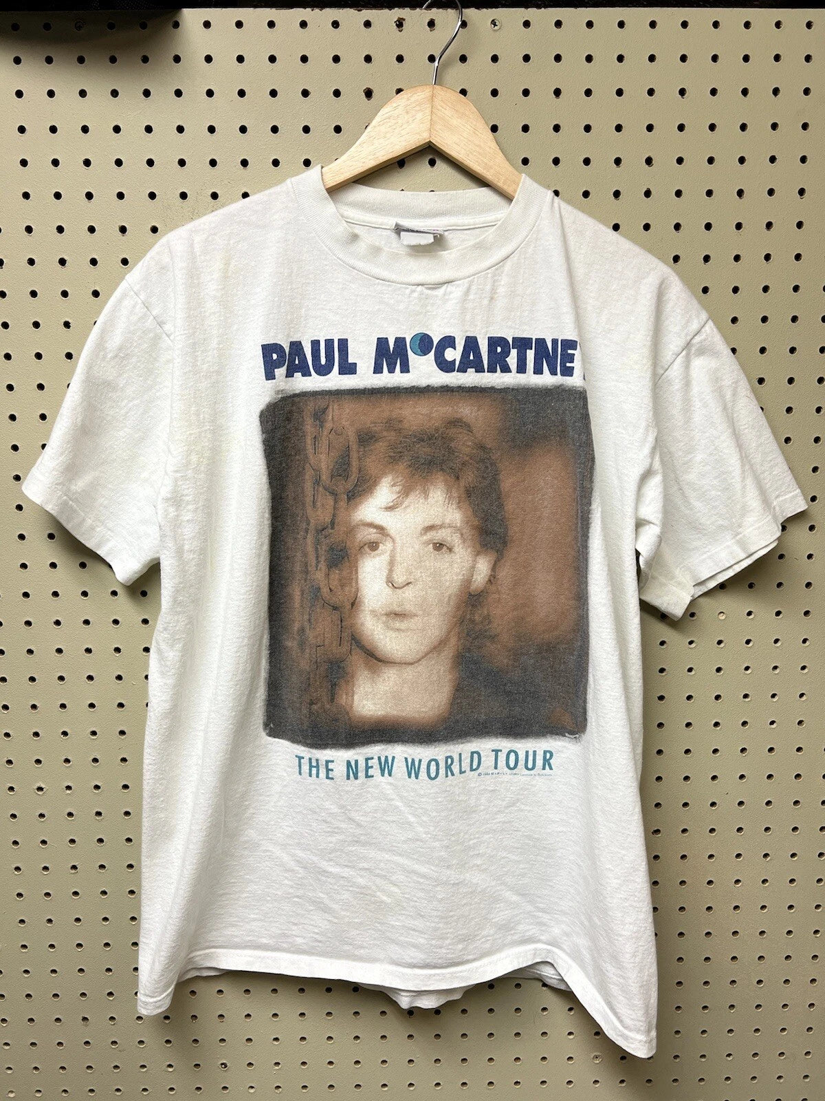 Vintage Paul McCartney Shirt L White The New World Tour 1993 Concert Tee *As Is