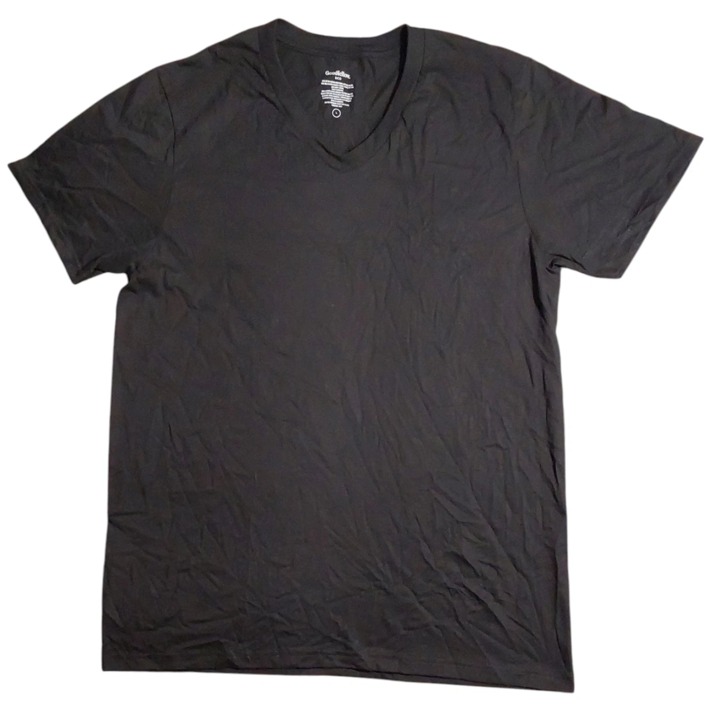 Goodfellow & Co Men's Size L Black V-Neck Comfort Short Sleeve T-Shirt FREE S&H