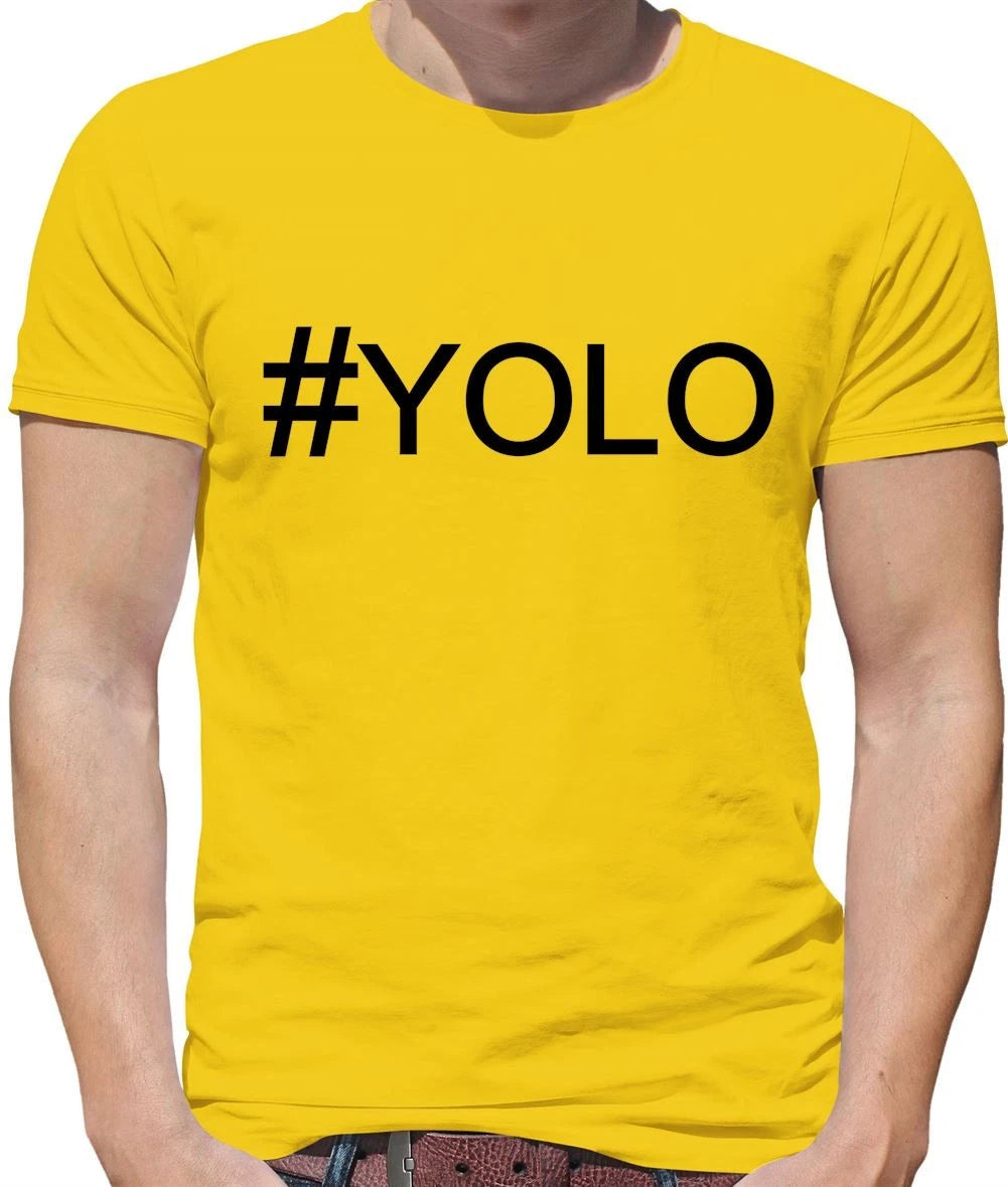 Hashtag Yolo - Mens T-Shirt - You Only Live Once Carpe Diem Hash Tag Funny