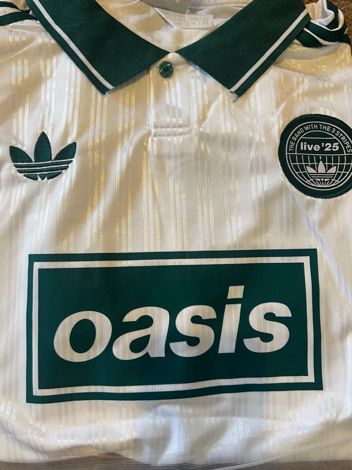 Oasis Live 25 retro football jersey White/green size XL - new