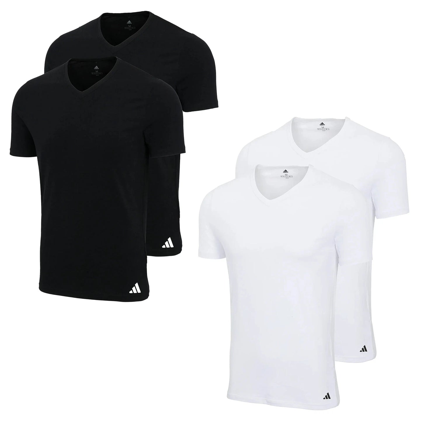 Adidas Men's T-Shirts, 2 Pack - V-Neck Shirt Active Flex Cotton, Solid Color...