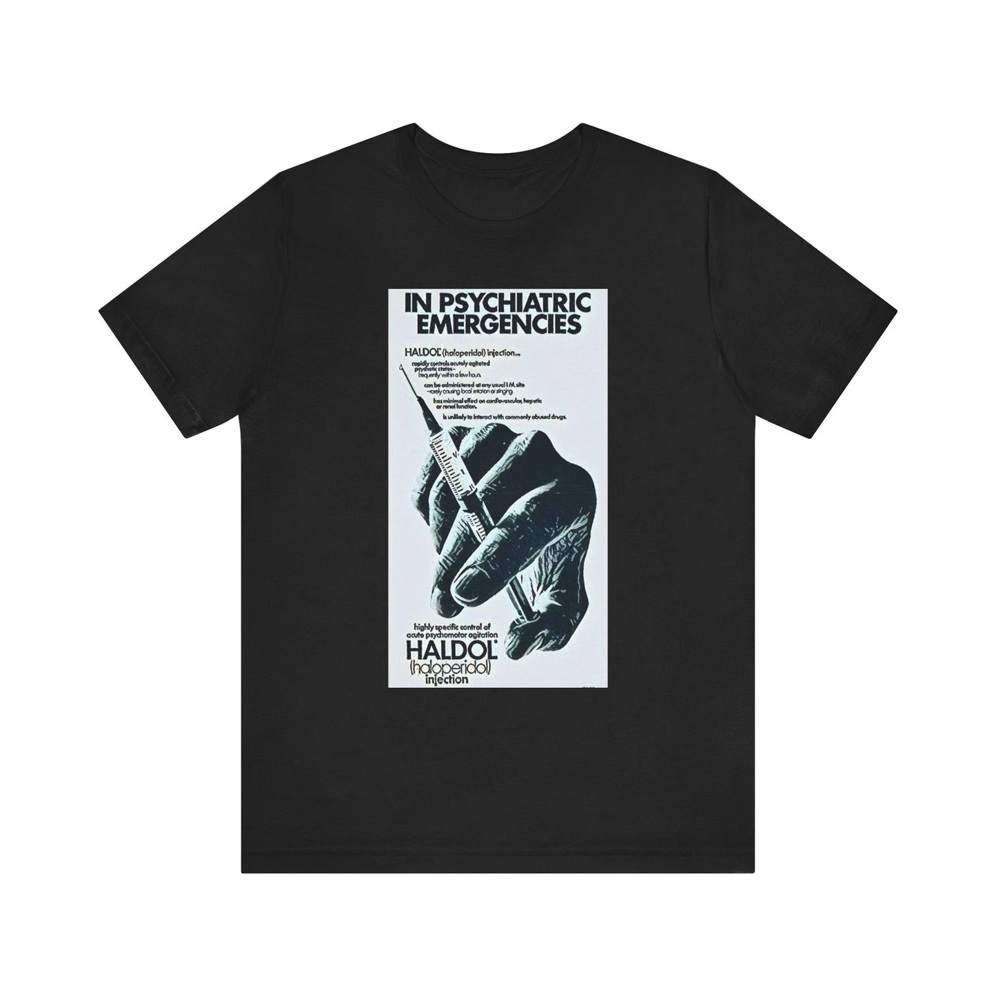 Halidol Retro Ad Art Graphic Print Crewneck Unisex Jersey Short Sleeve Tee Shirt