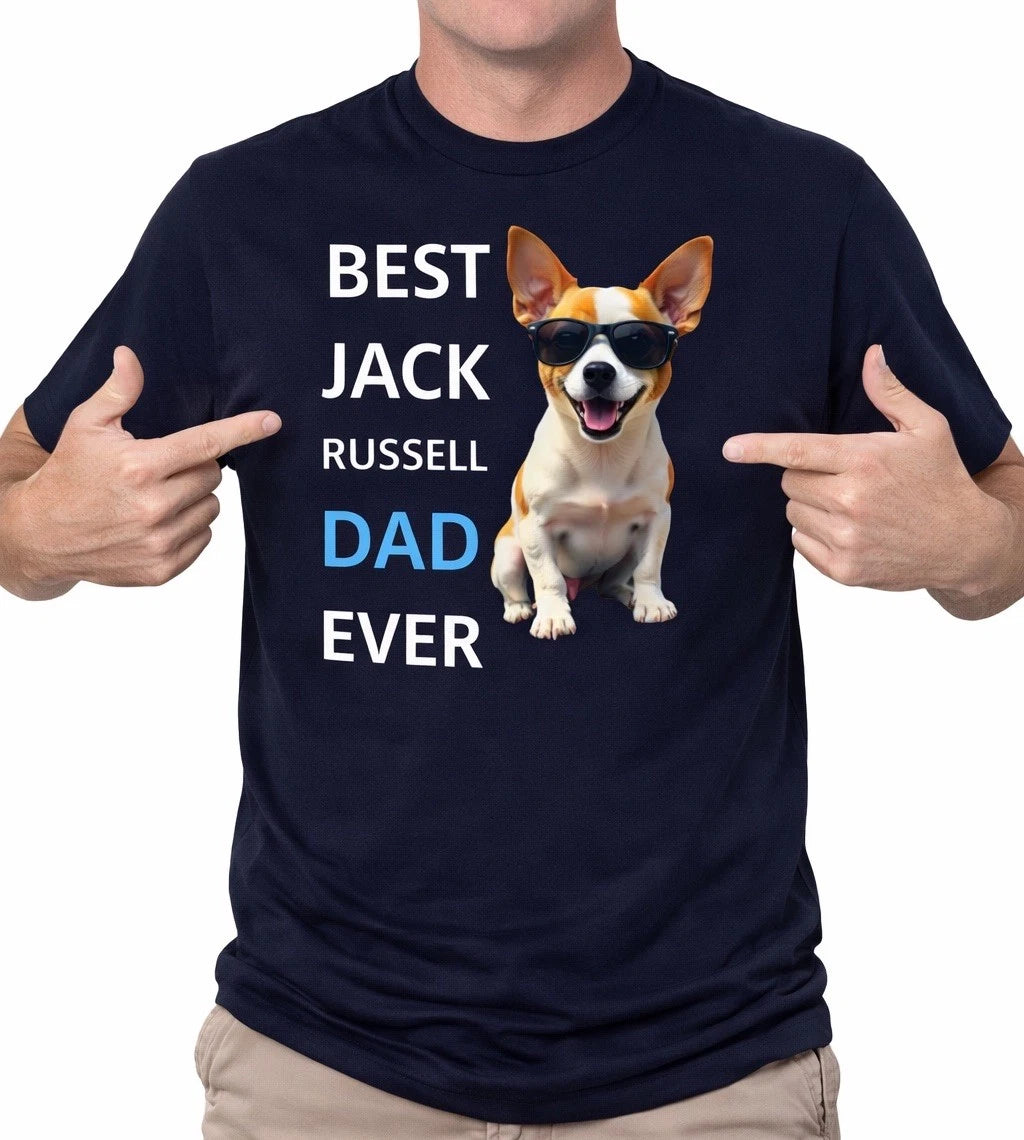 Best Jack Russell Dad Ever T-Shirt Funny Dog Father Quote Cool Gift Mens New Top