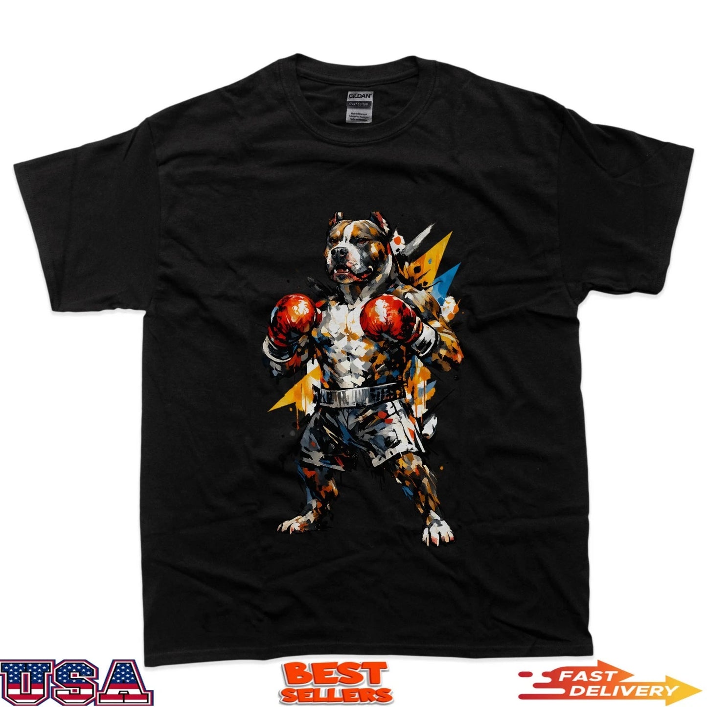 Boxer Pit Bull Champion Art T-Shirt