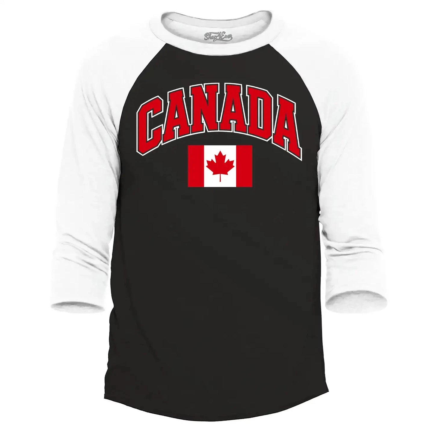 Canada Flag Leaf Soccer Season Football Raglan Baseball Canadian Flag Shirt