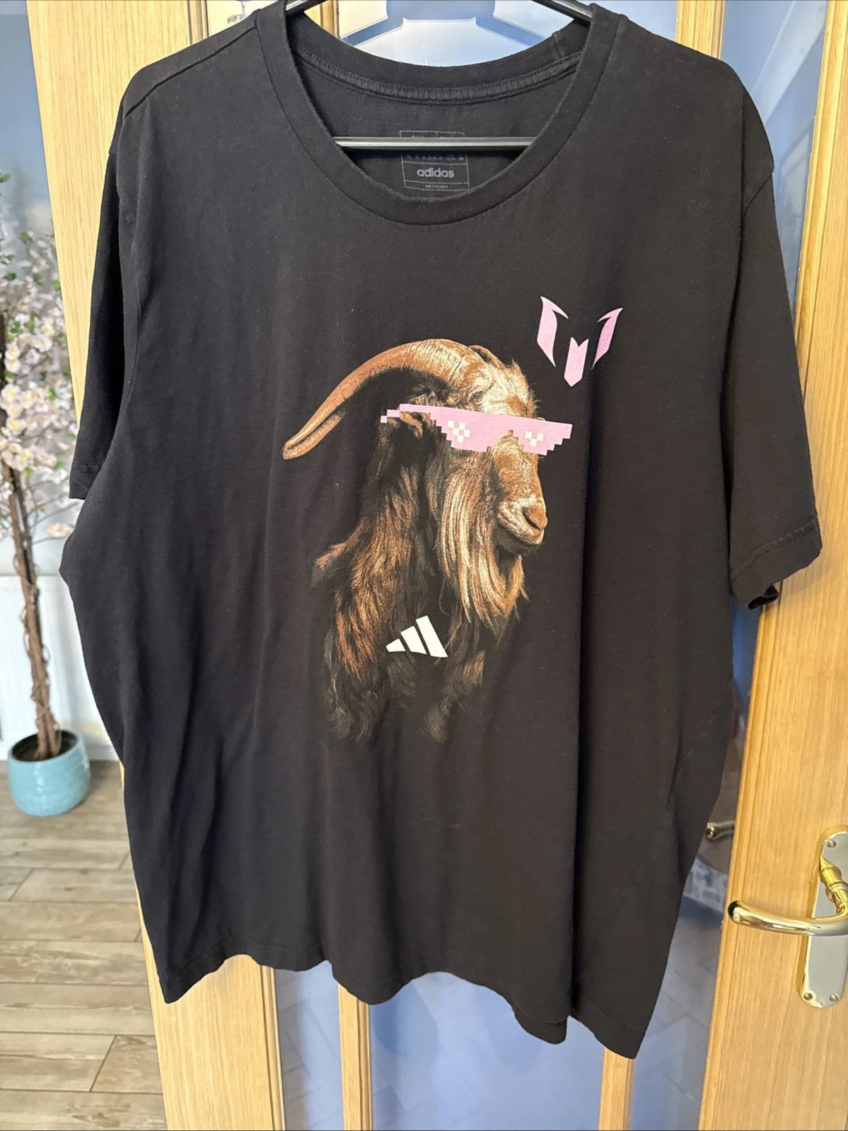 Adidas Messi “The Goat” Graphic T-Shirt Inter Miami Theme Men’s 2XL Black Soccer