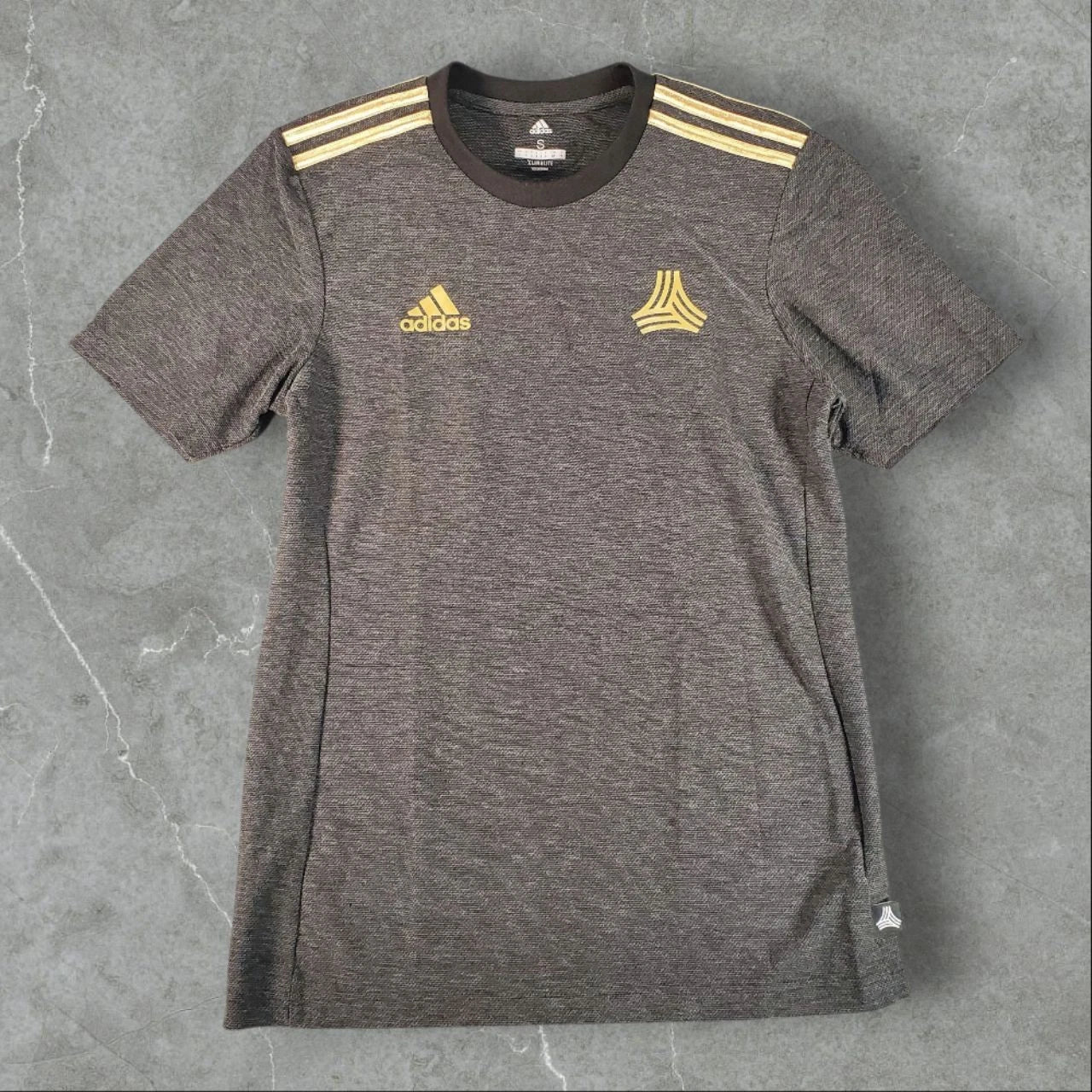 Adidas Soccer Jersey Mens Small Grey Y2K Climalite Tango Coach Athletic Shirt