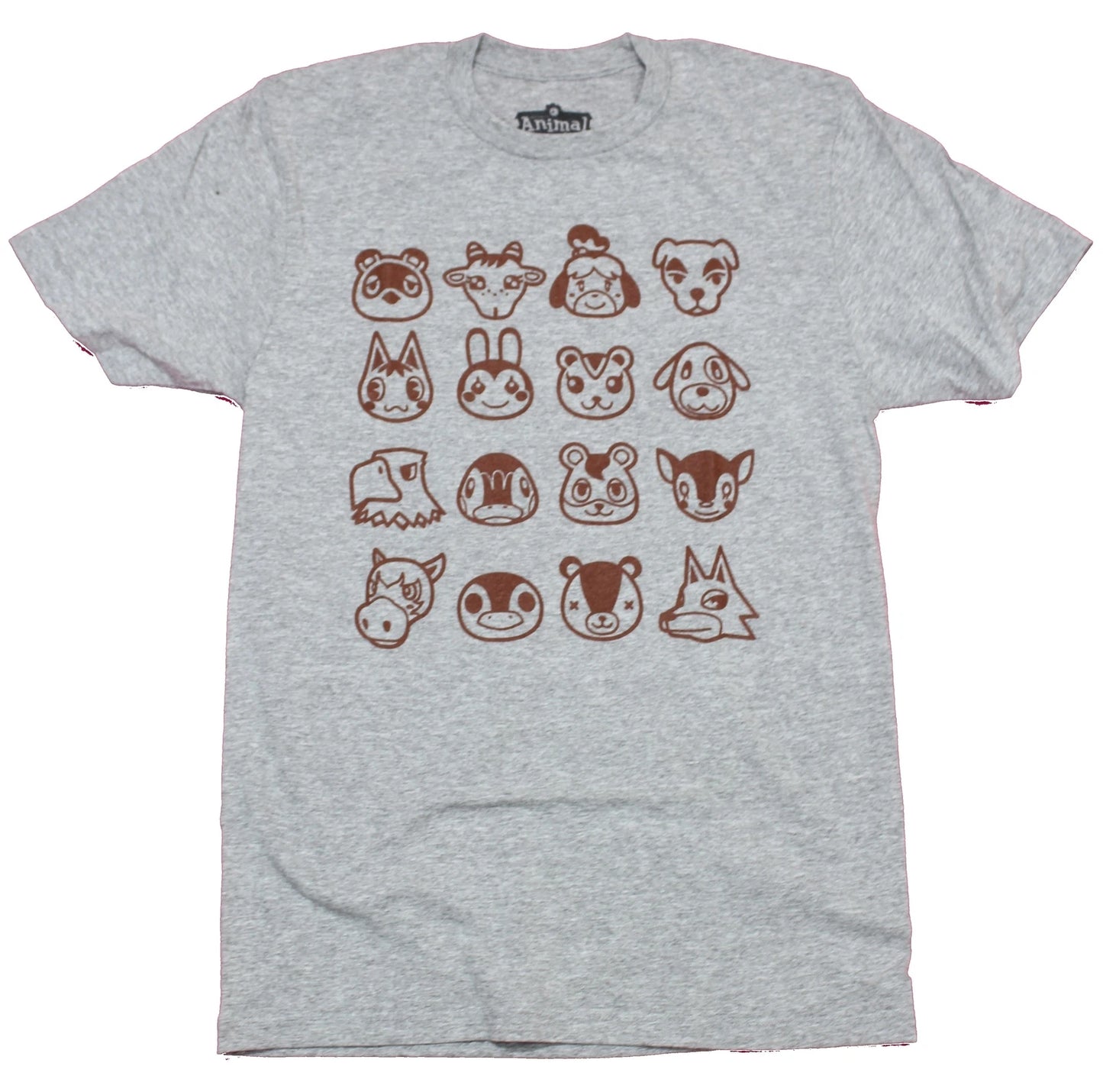 Animal Crossing Adult New T-Shirt - 16 Simple Character Head Pics