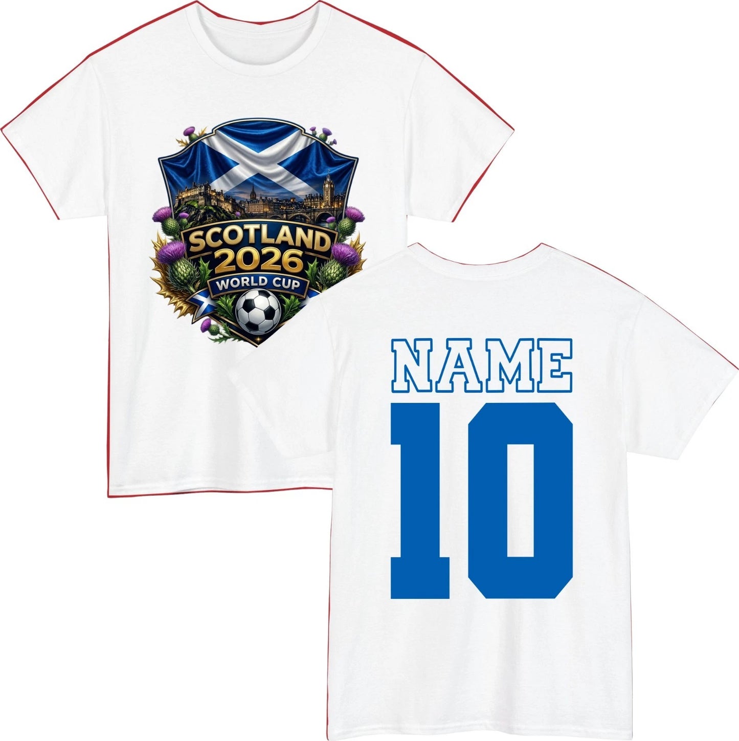 Personalised Scotland 2026 T-Shirt - Custom Name Tee - Gift For Sports Lover