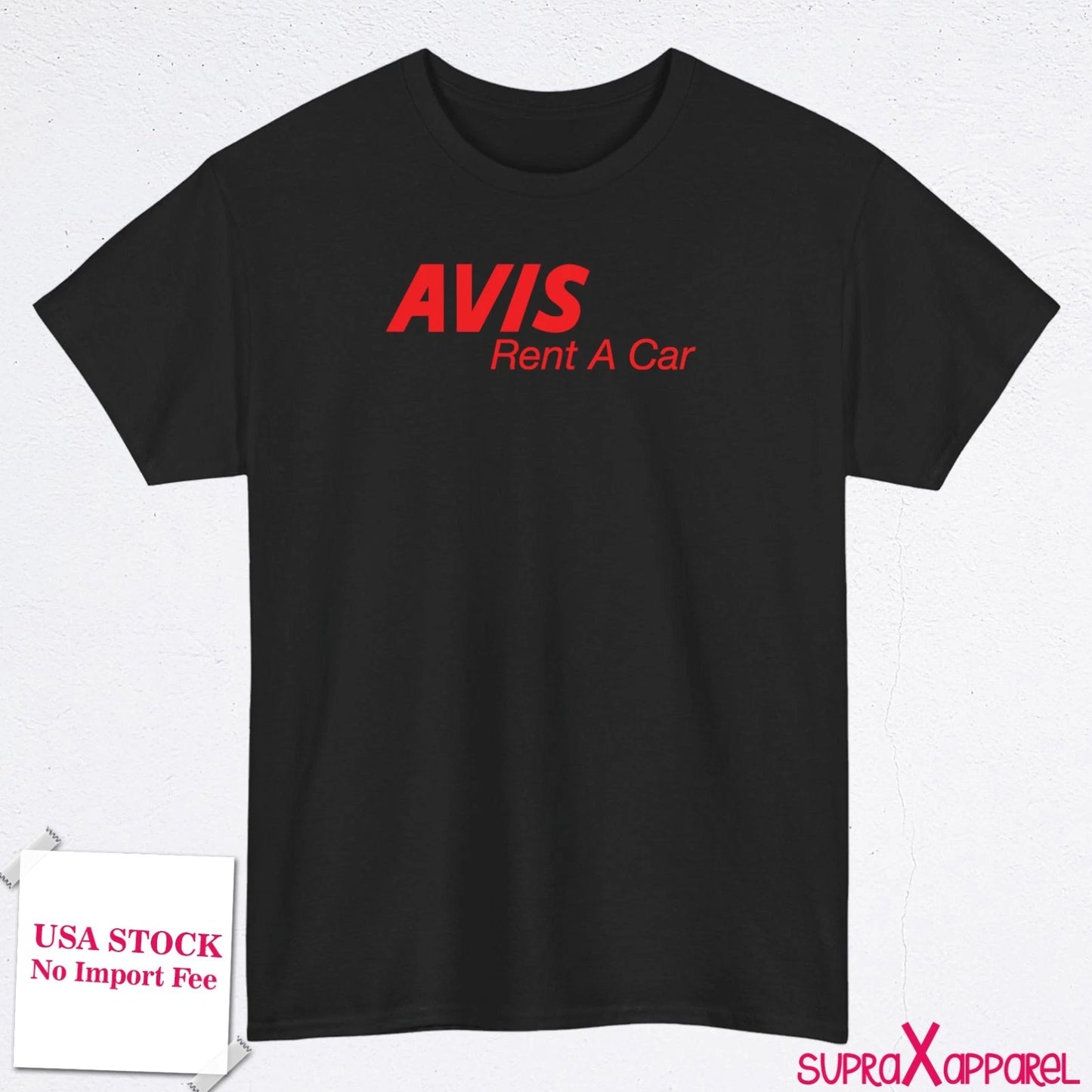 Avis Rent a Car Logo Mens T-Shirt Cotton Graphic Tee Made in USA S-5XL Colors