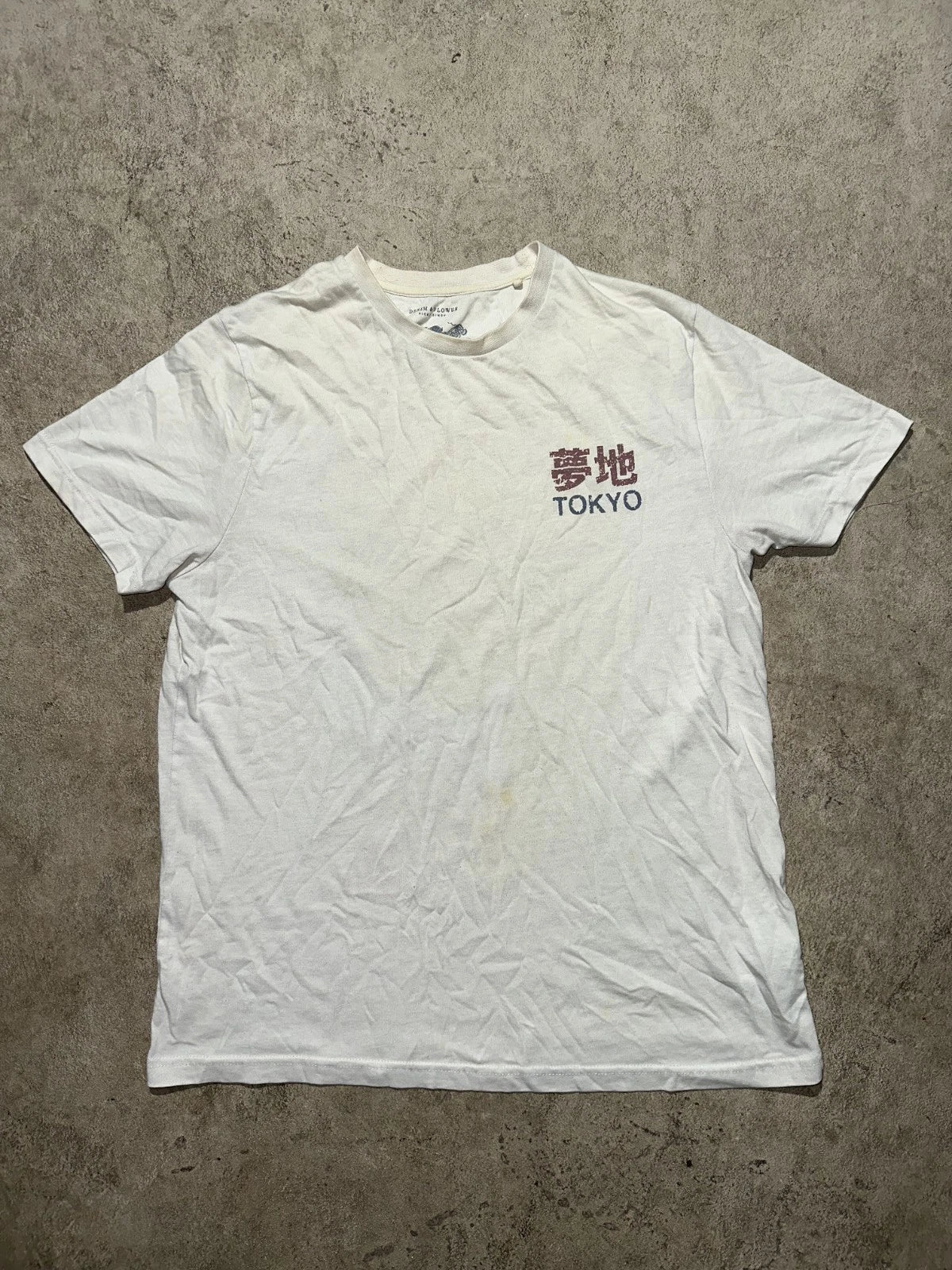 Denim & Flower Ricky Singh Mens Sz L White Graphic Short Sleeve Tokyo Shirt