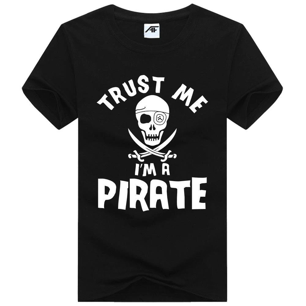 Mens Trust Me I'M A Pirate Printed T Shirt Boys 100% Cotton Funny Xmas Top Tees