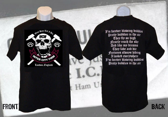 ICF INTER CITY FIRM T-SHIRT/Jersey West Ham United Casuals Hooligans London UK