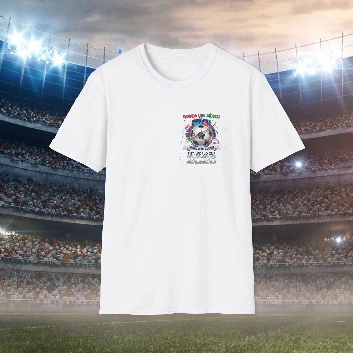 Mexico USA Canada Soccer Emblem T-Shirt 2026 World Cup