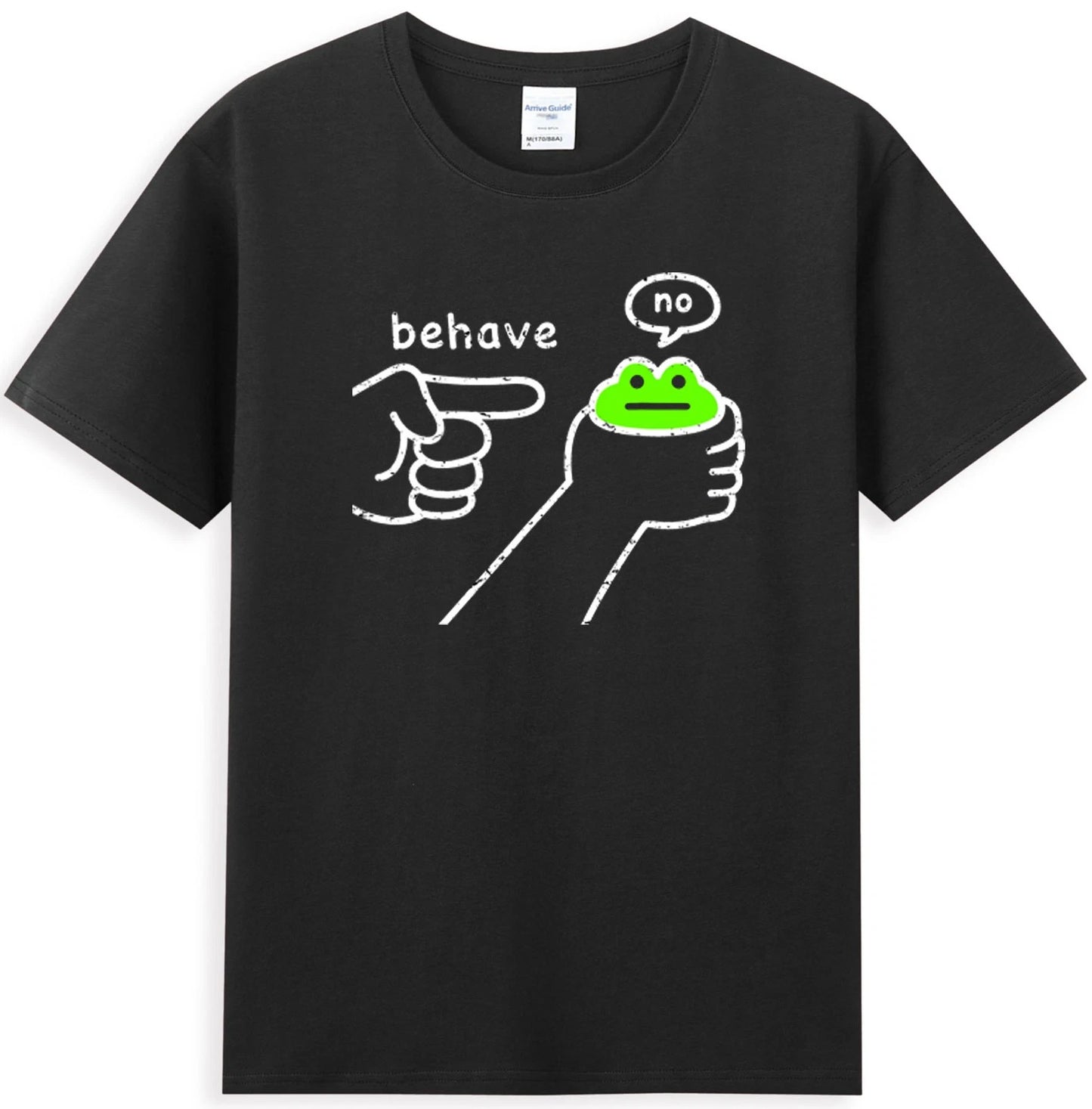 Behave No Funny Dishonest Frog Cartoon Graphic Men's T-Shirt