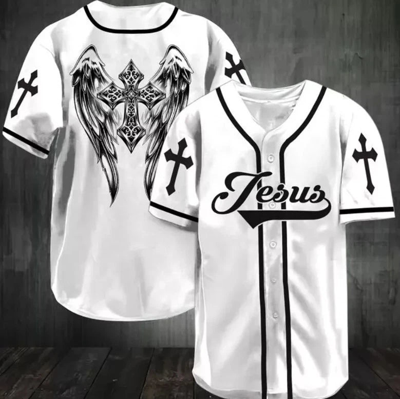 Jesus - Beautiful wings Baseball Jersey