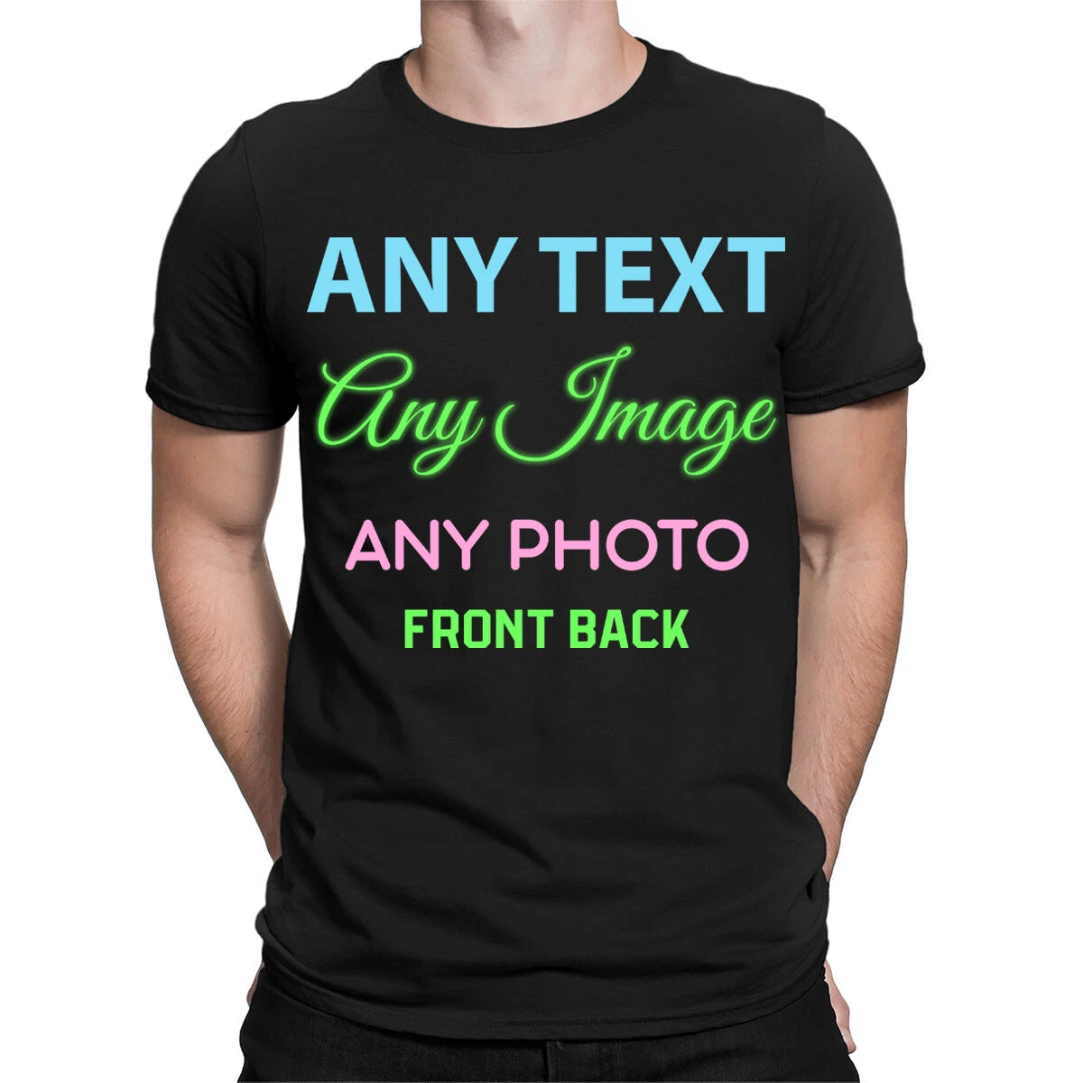 Personalised Your Text Logo Photo Party Custom Mens Womens T-Shirts #TA-06 1T9A5