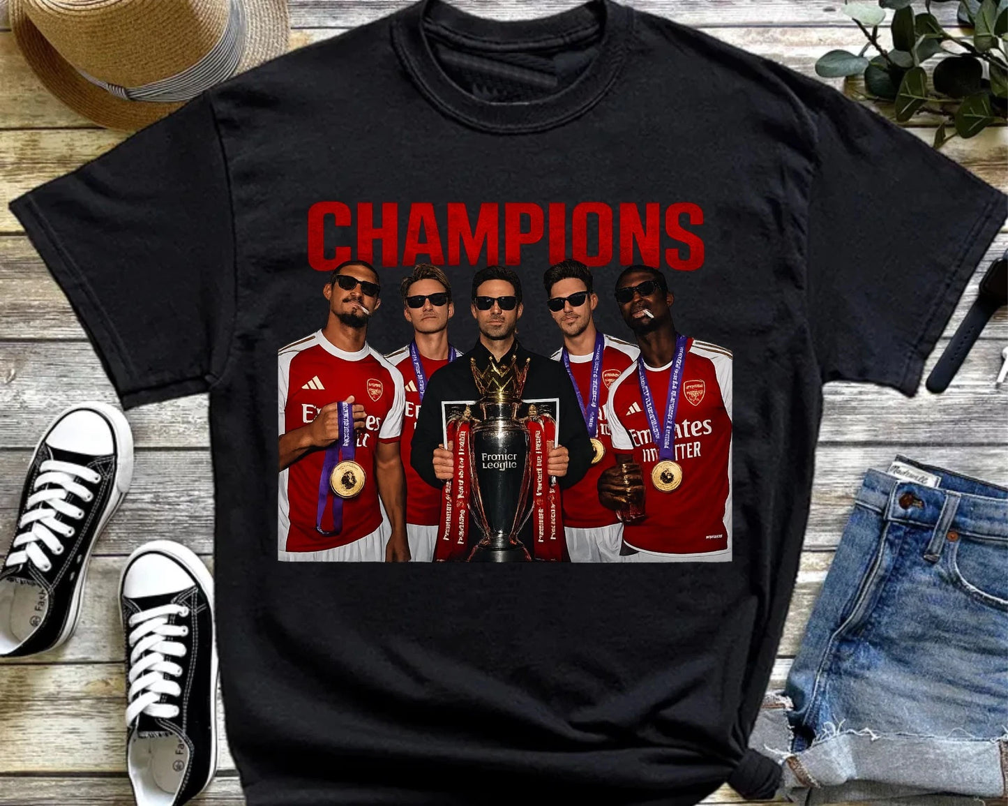 Champion 2025 2026 Shirt, Arsena F.C Trophy Tee, Soccer T-Shirt, Winners Tee