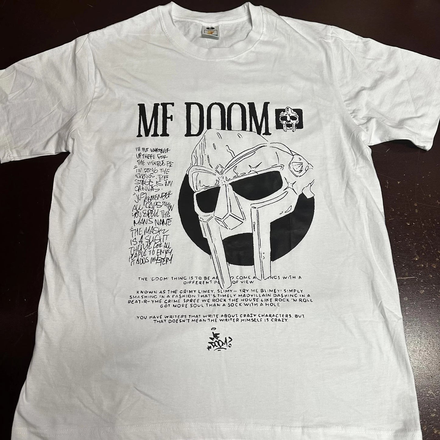 MF Doom the ILLEST villain graphic WHITE T-shirt men’s L or XL